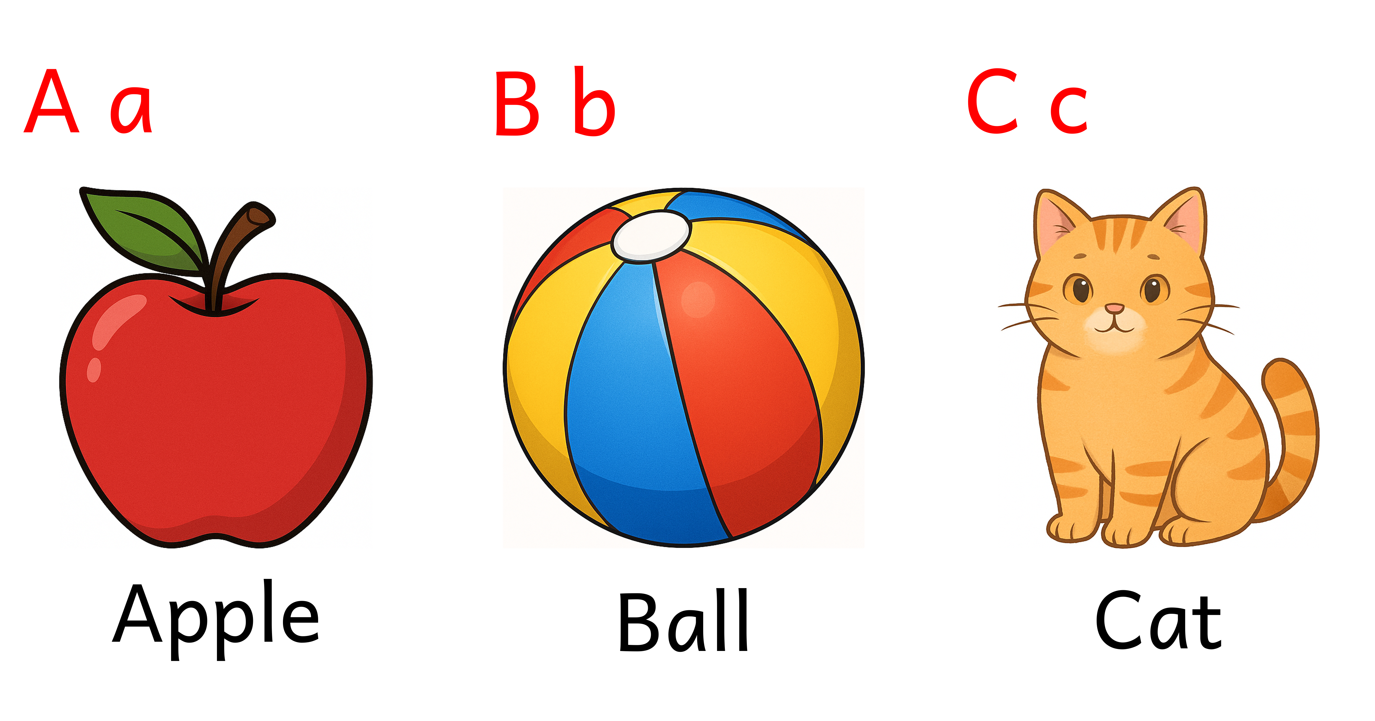 A screenshot of alphabet flashcards created using ChatGPT